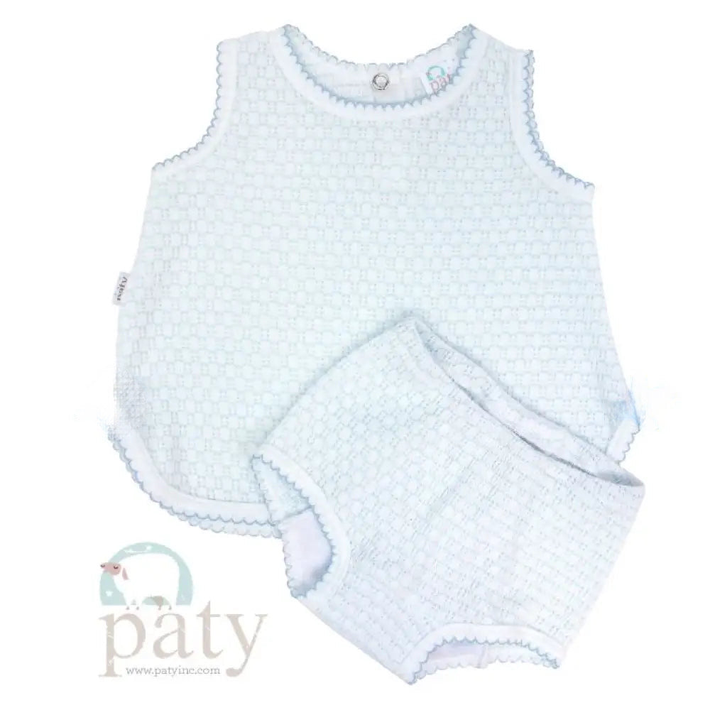 Paty Blue Diaper Set- No Bows