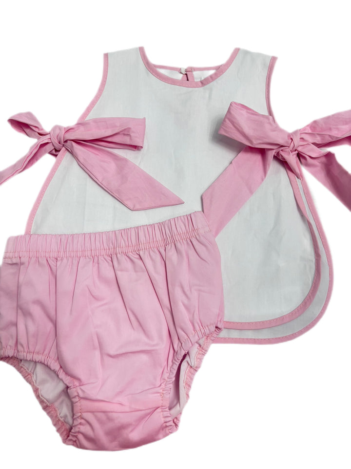 Hampton Light Pink Bow Diaper Set