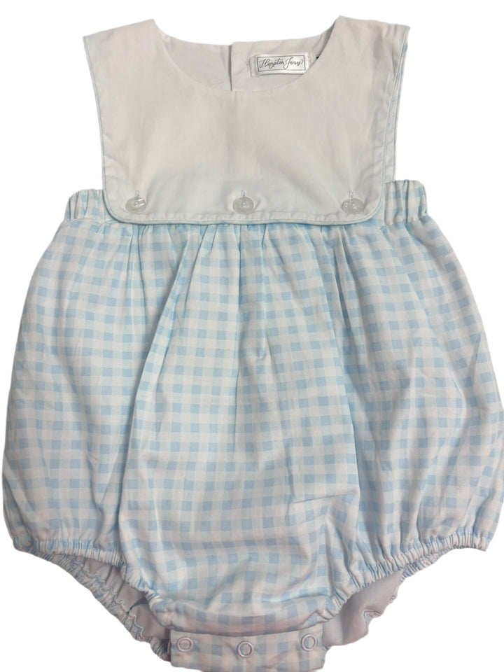 Hampton Light Blue Gingham Button Bubble