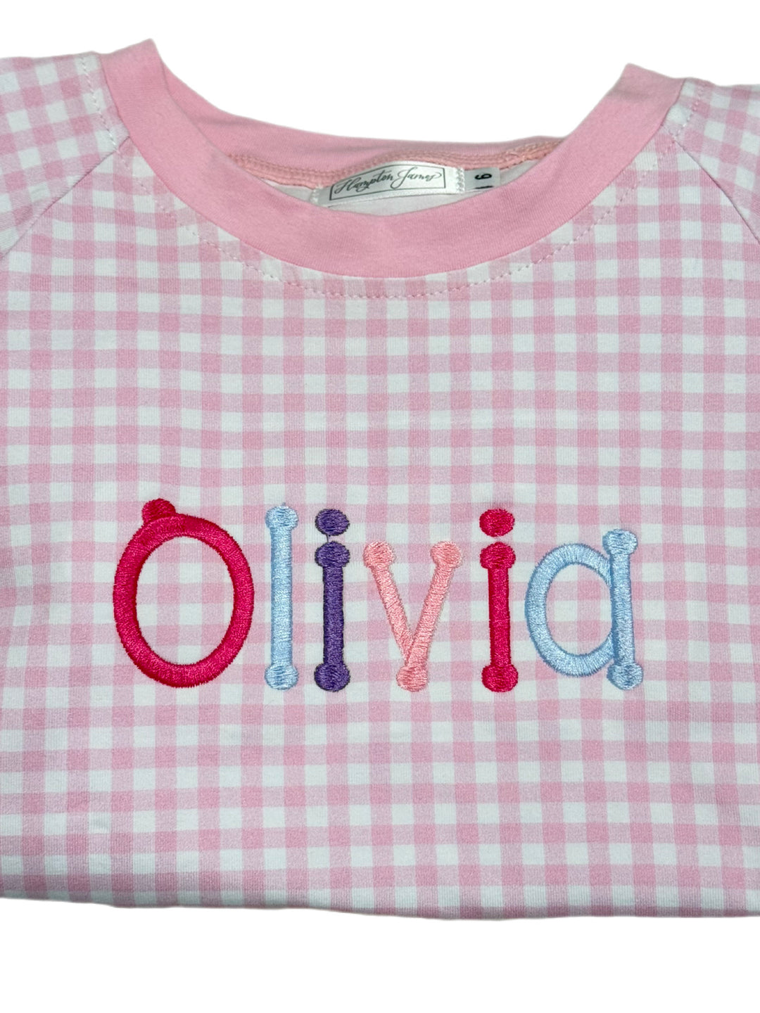 Everyday LS Pink Gingham Lightweight Sweatshirt