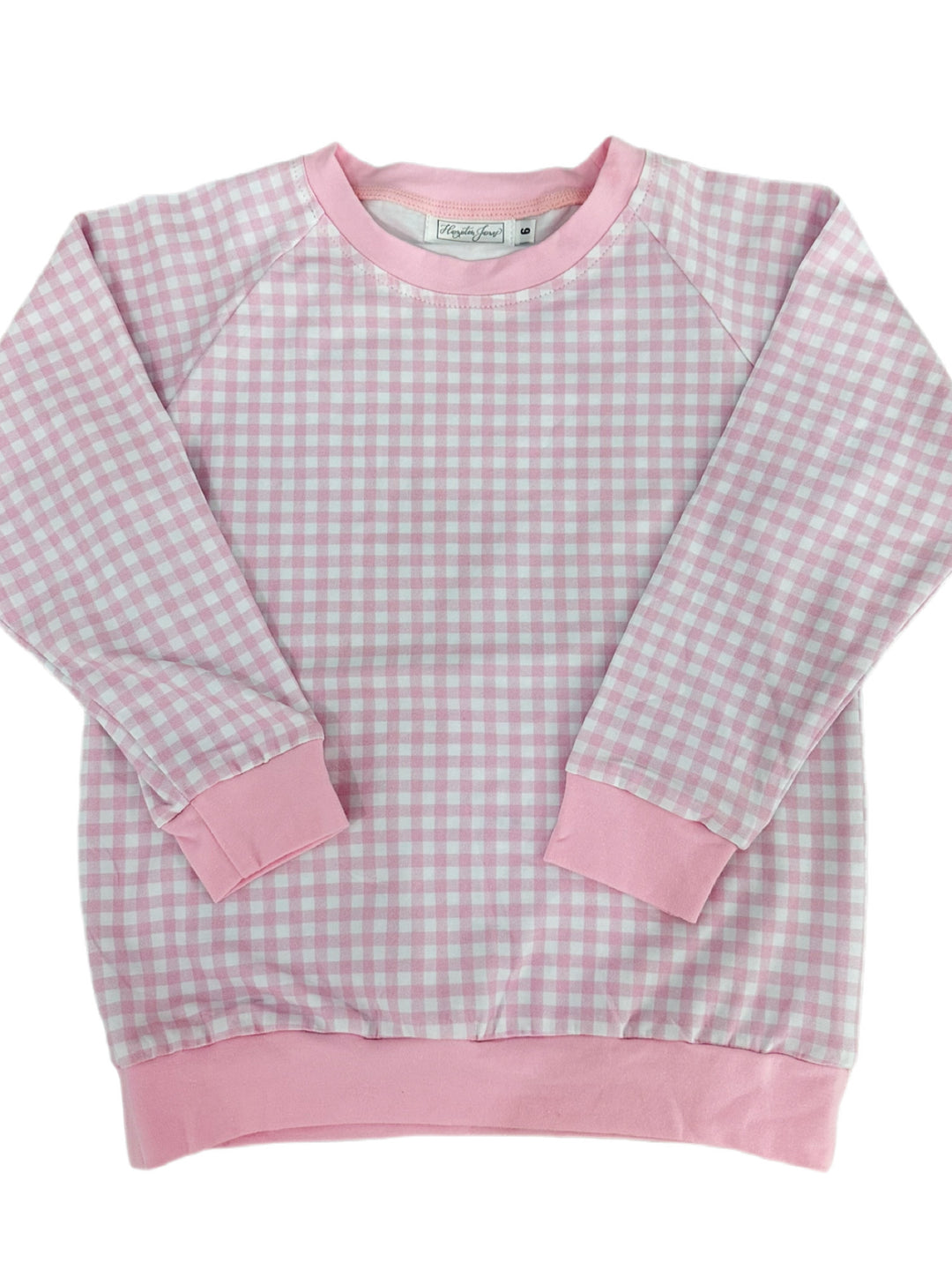 6T Pink Gingham Sweatshirt