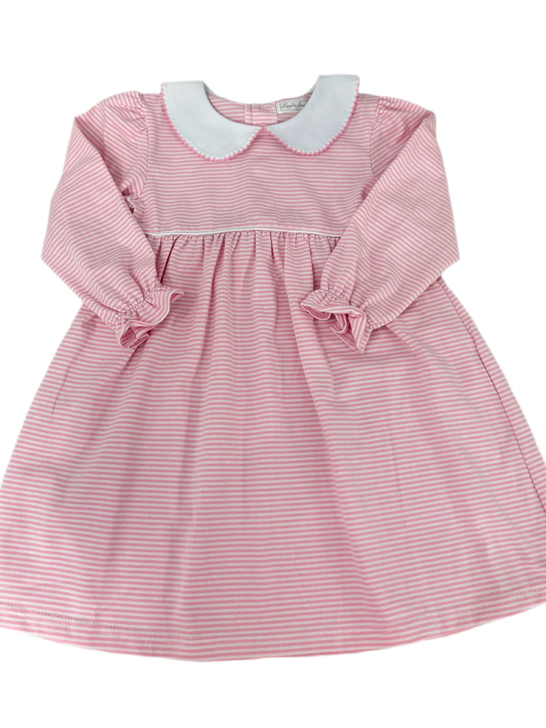 4T Pink Striped Collared LS Dress