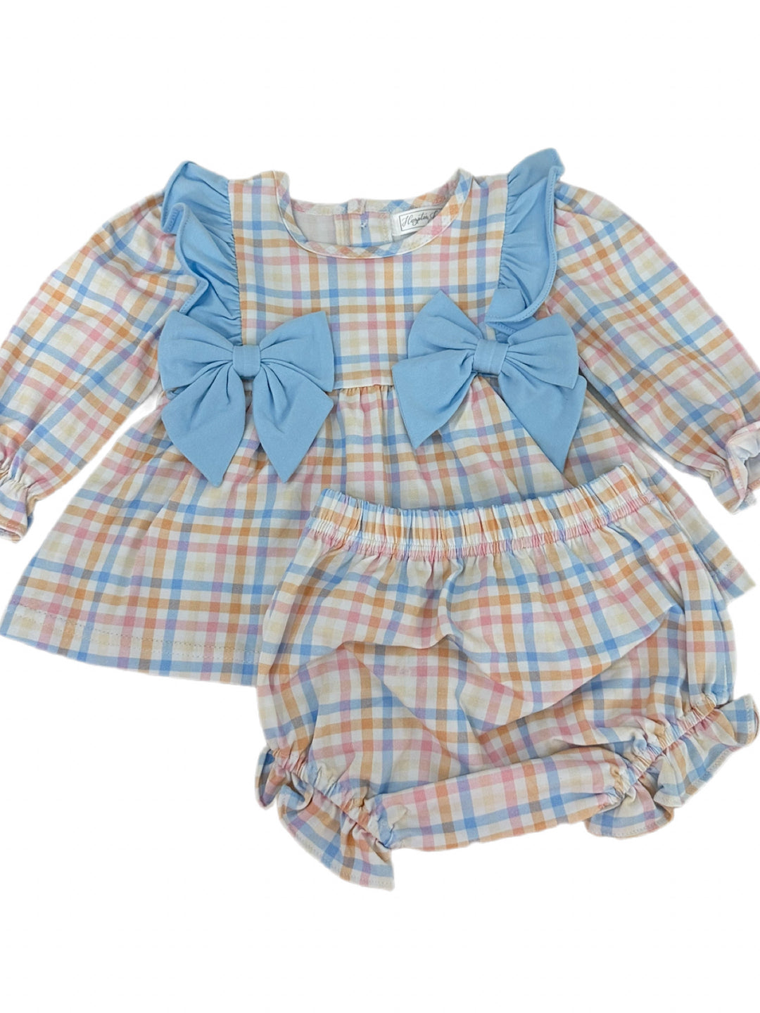 6m Colorful Gingham Bloomer Set w/ Bows
