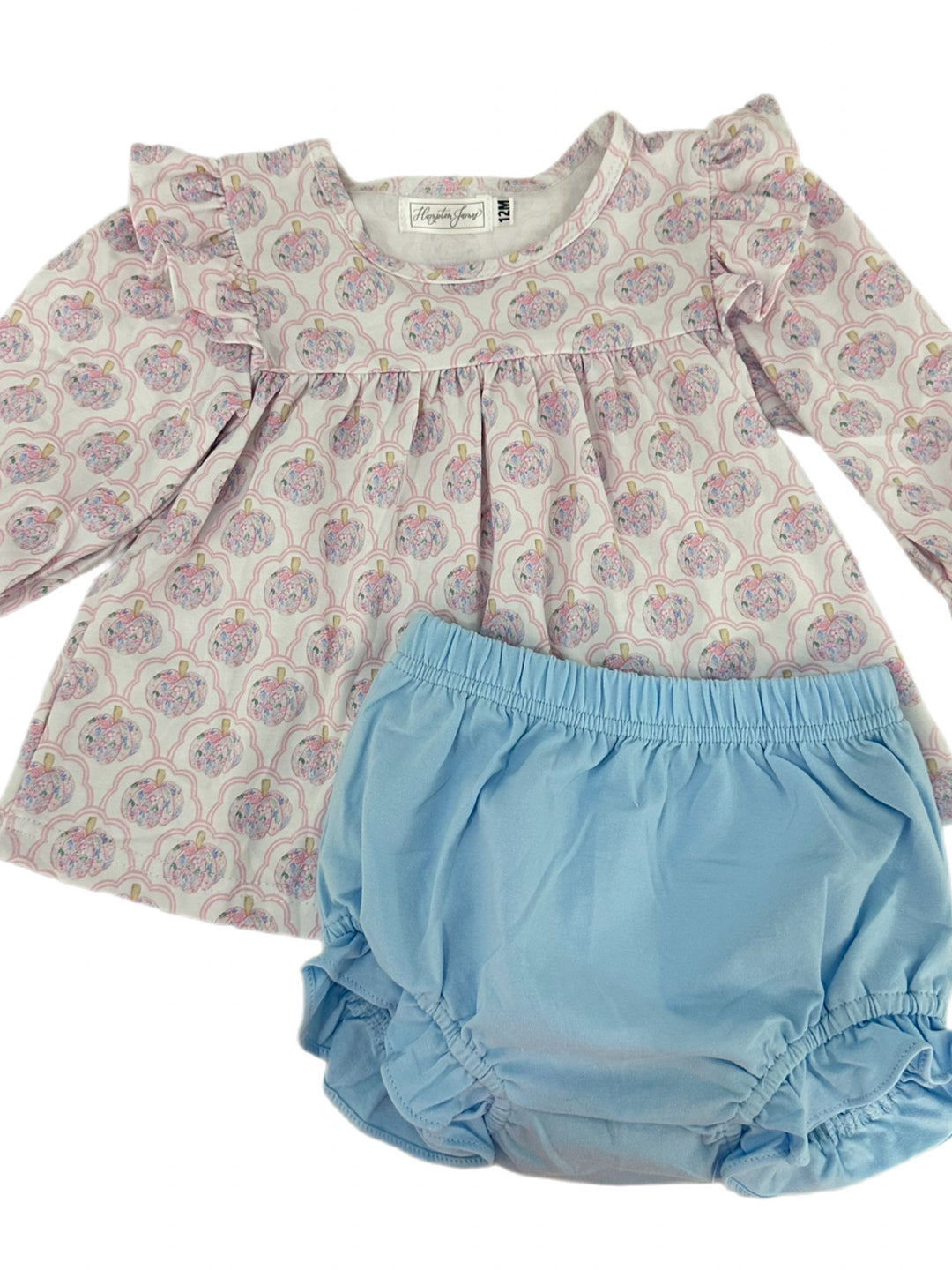 12m Pink Pumpkin Bloomer Set