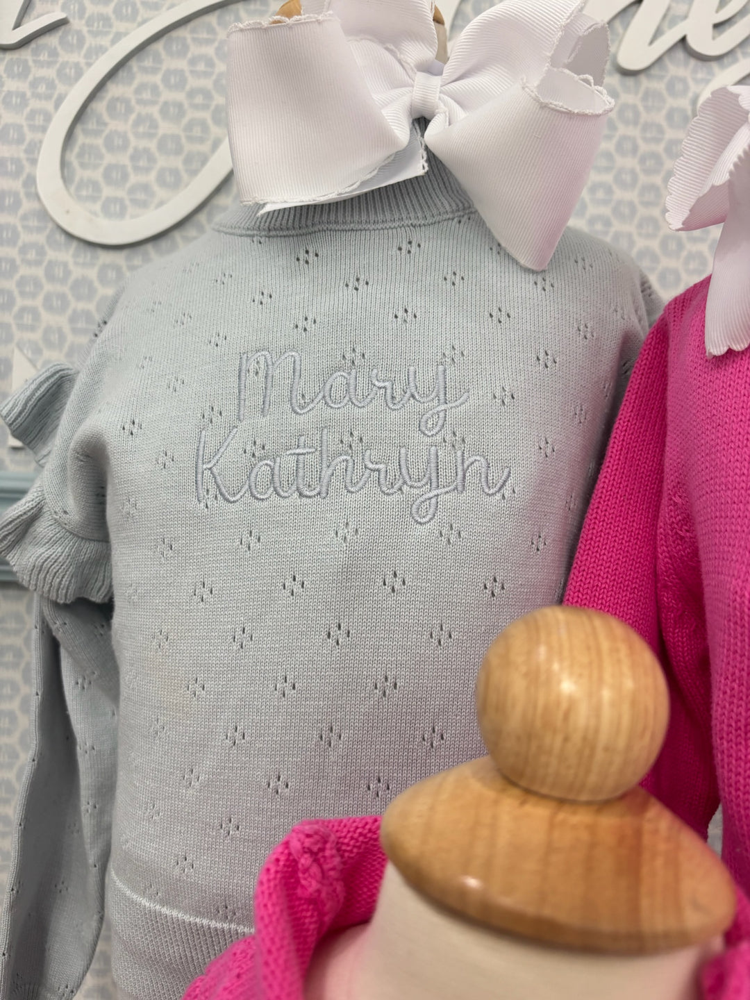 Hampton James Knit Pointelle Set - Pale Blue (Fits TTS)