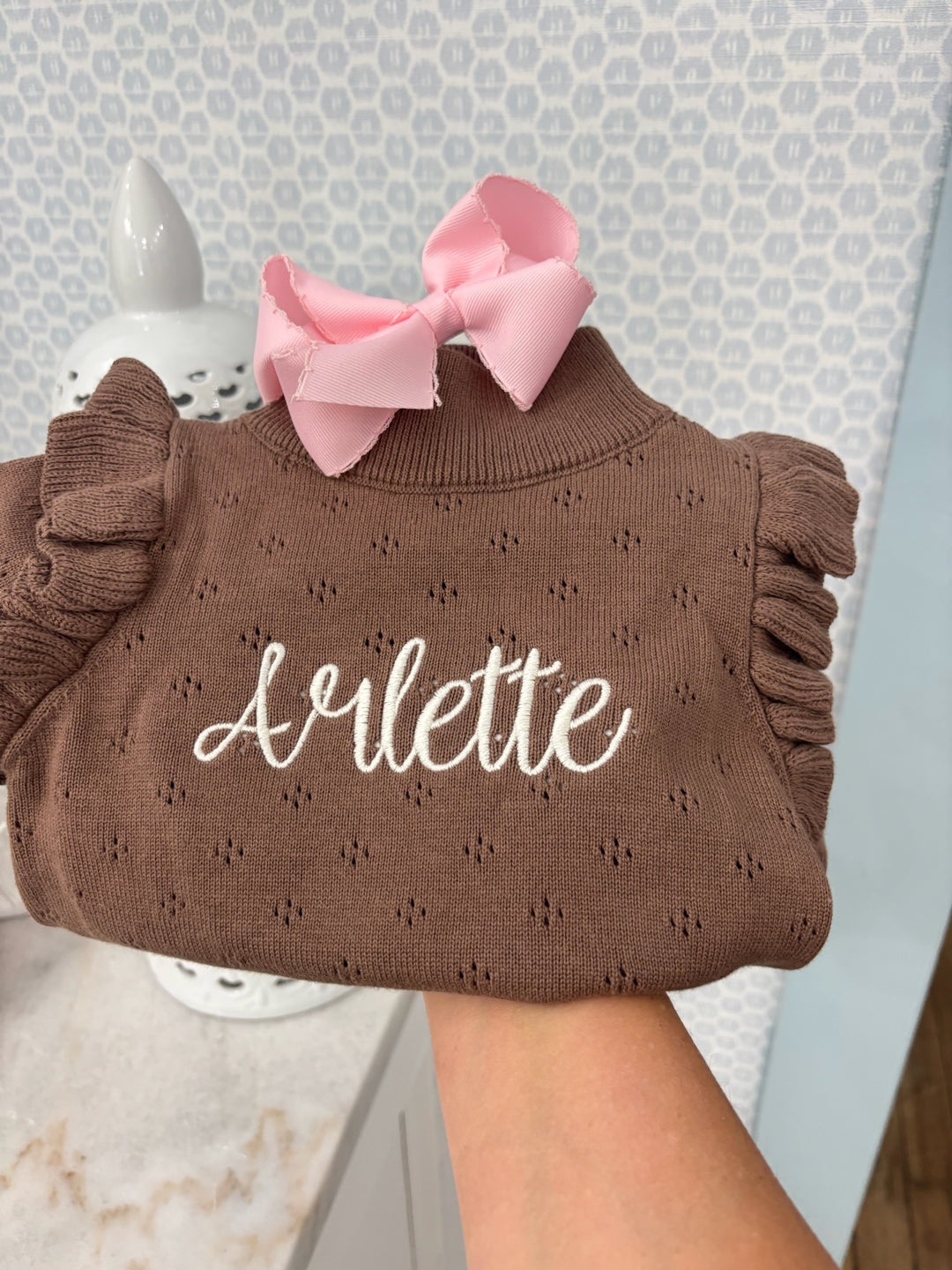 Hampton James Knit Pointelle Bubble - Chocolate (Fits TTS)