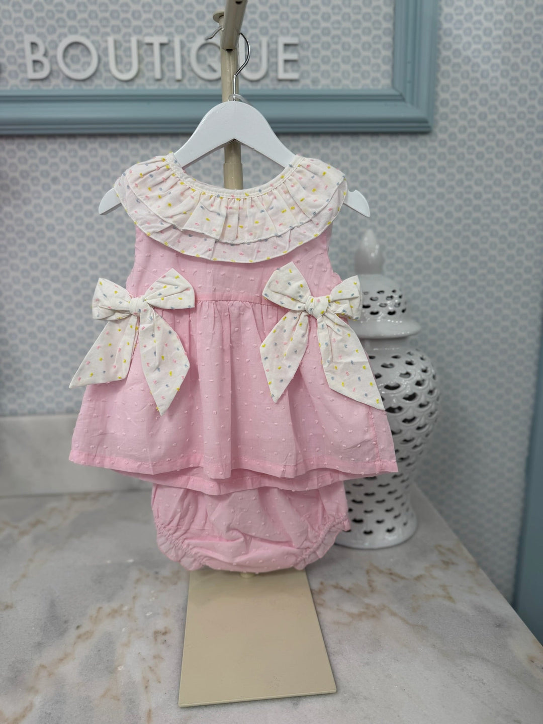 The Eloise Swiss Dot Diaper Set