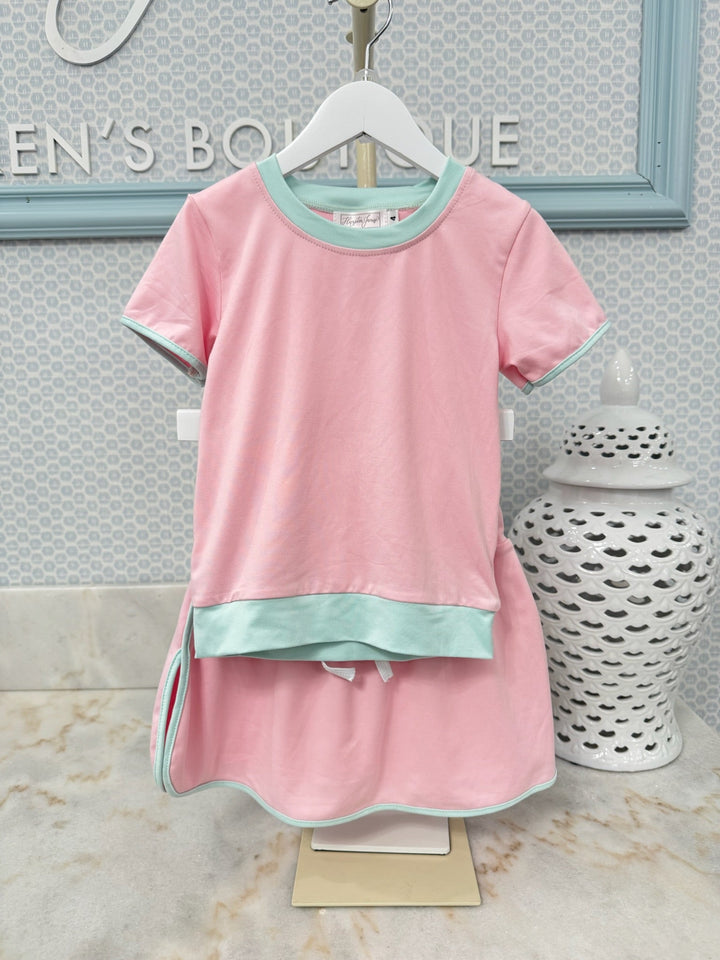 Little Rally Skort Set - Pink/Mint