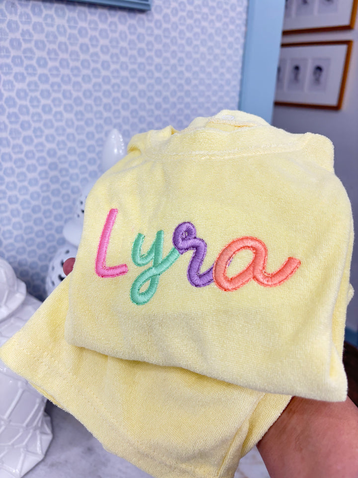 Hampton James Terry Short Set - Pastel Yellow