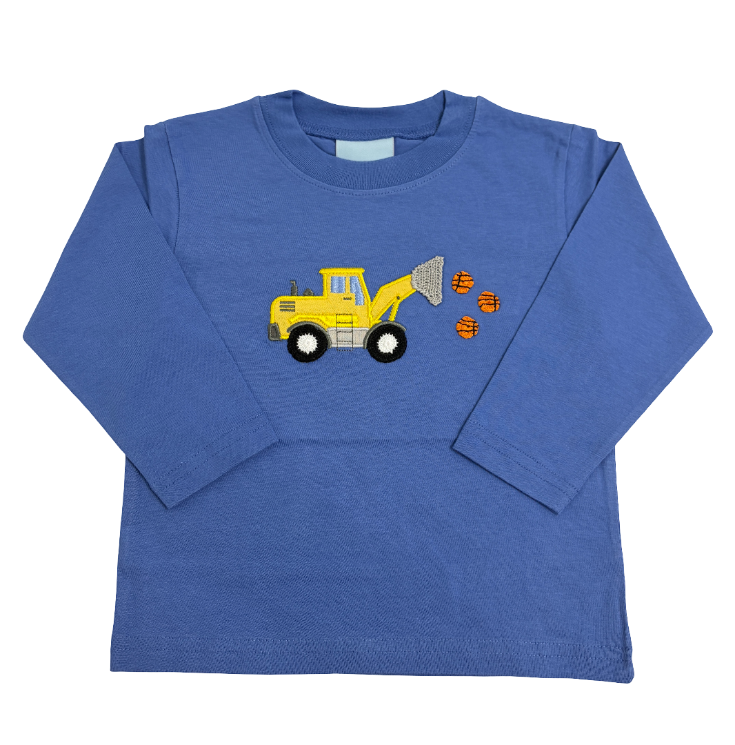 Smiley Crab: Blue Basketball Construction T-Shirt
