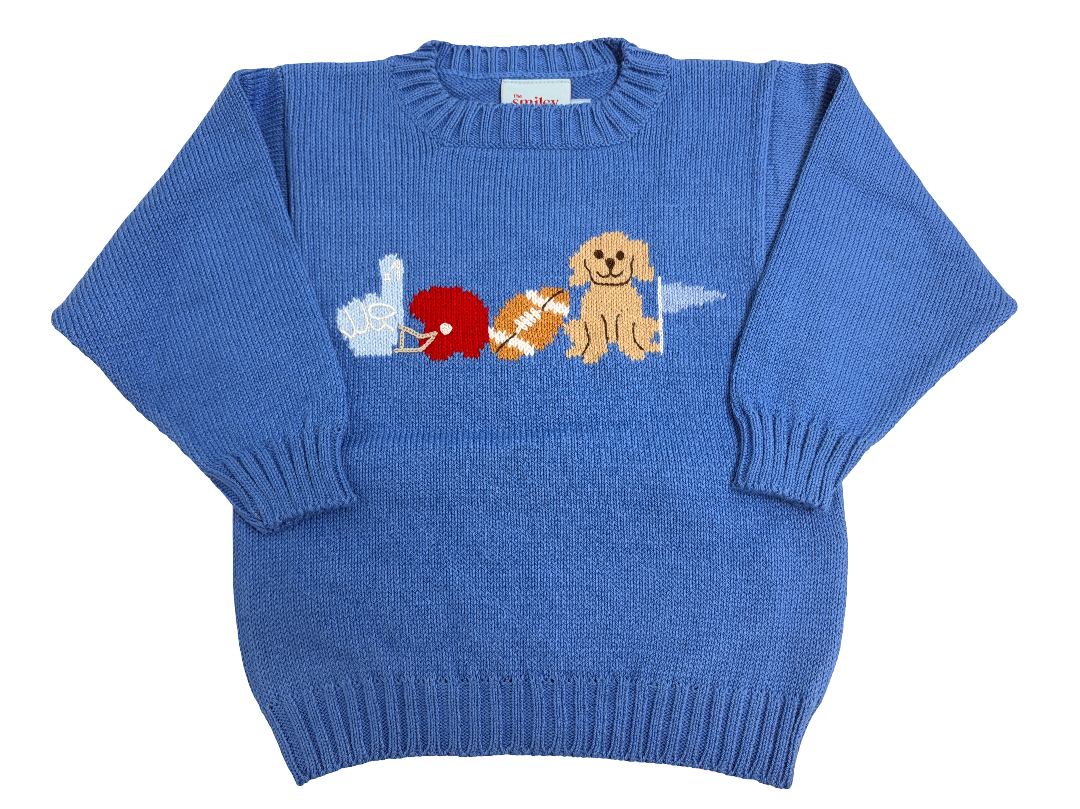 Smiley Crab: Blue Football Icon Sweater