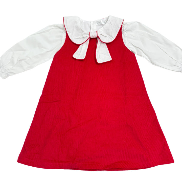 Christmas Red Corduroy Dress (Two Pieces) - PREORDER - ESD Early November