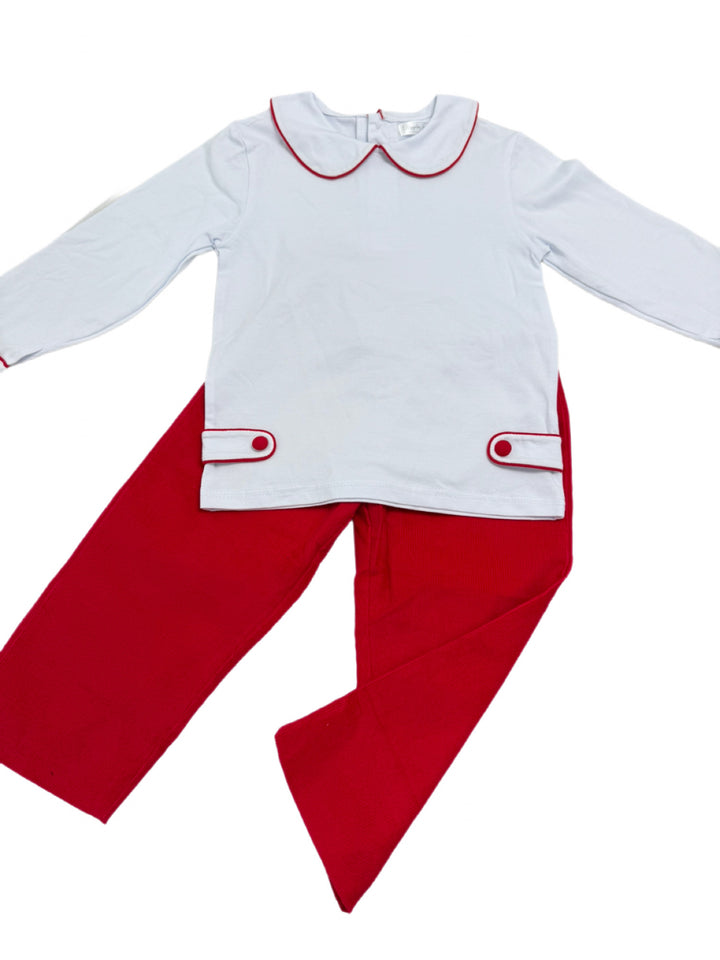 Christmas Red Corduroy Pant Set - PREORDER - ESD Early November