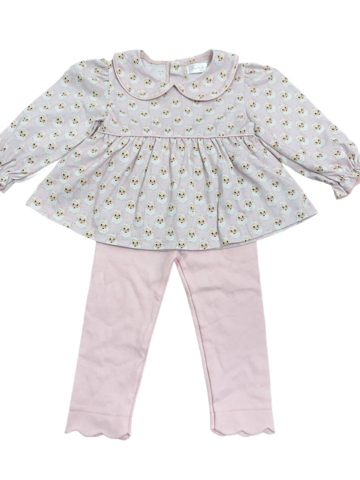 Christmas Pink Santa Scallop Pant Set - PREORDER - ESD Early November
