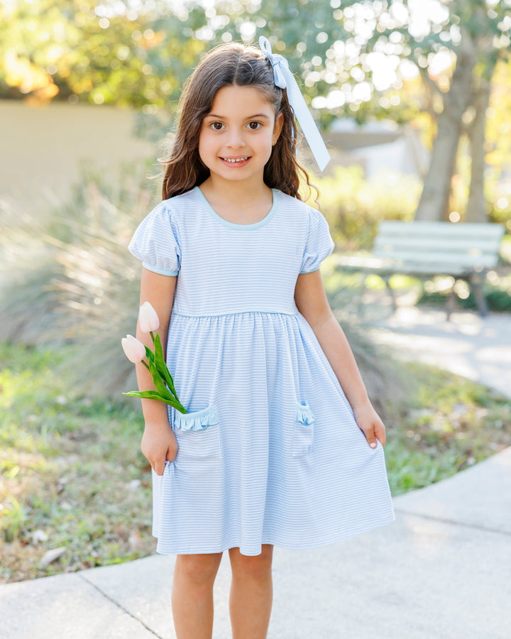 Kate Dress - Light Blue Stripe