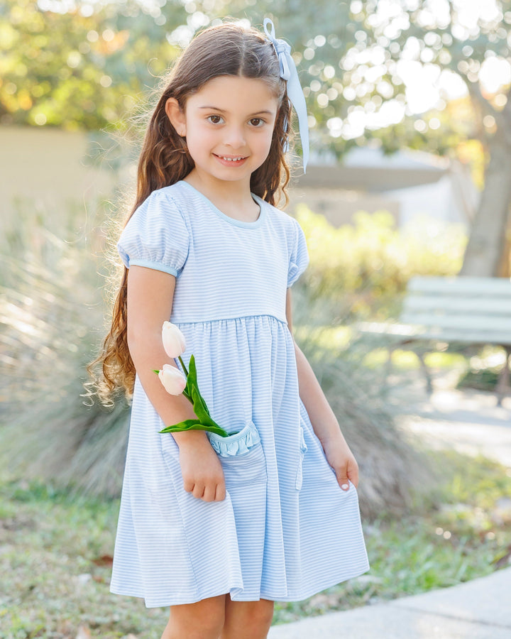 Kate Dress - Light Blue Stripe