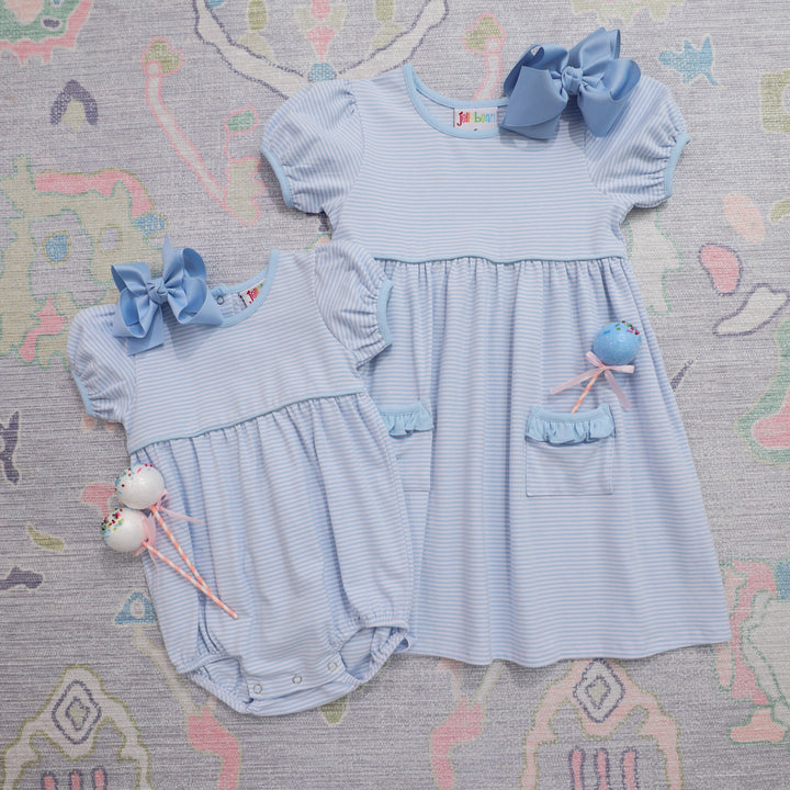 Kate Dress - Light Blue Stripe