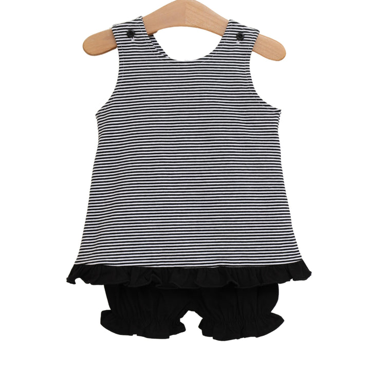 Let's Cheer! Swing Back Bloomer Set- Black Stripe