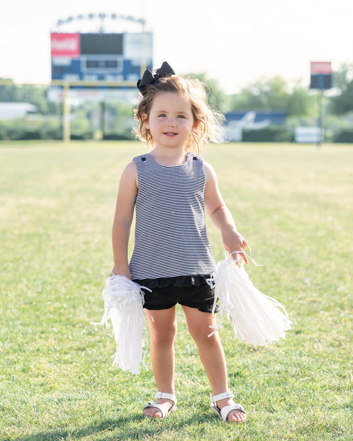 Let's Cheer! Swing Back Bloomer Set- Black Stripe