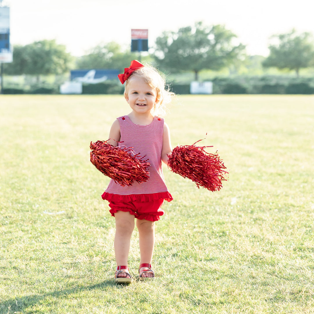 Let's Cheer! Swing Back Bloomer Set- Red Stripe