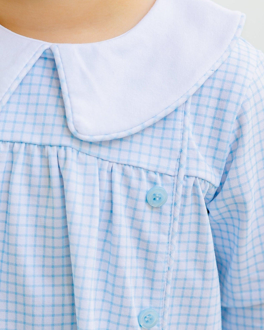 Liam Bloomer Pants Set- Light Blue Windowpane