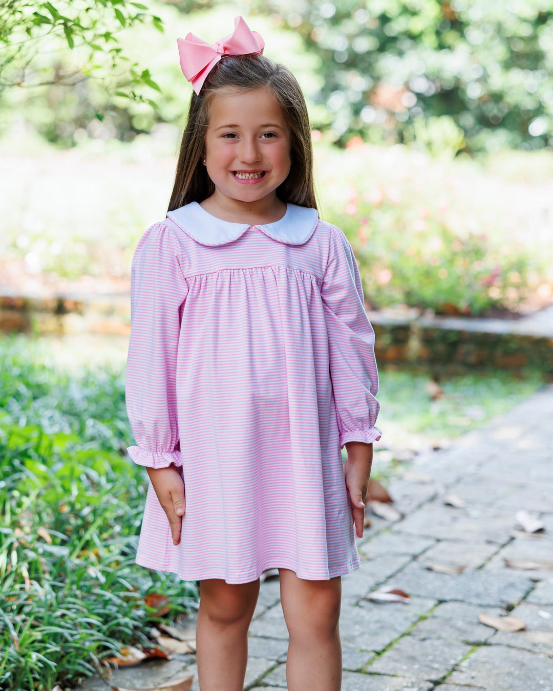 Lottie Dress- Light Pink Stripe