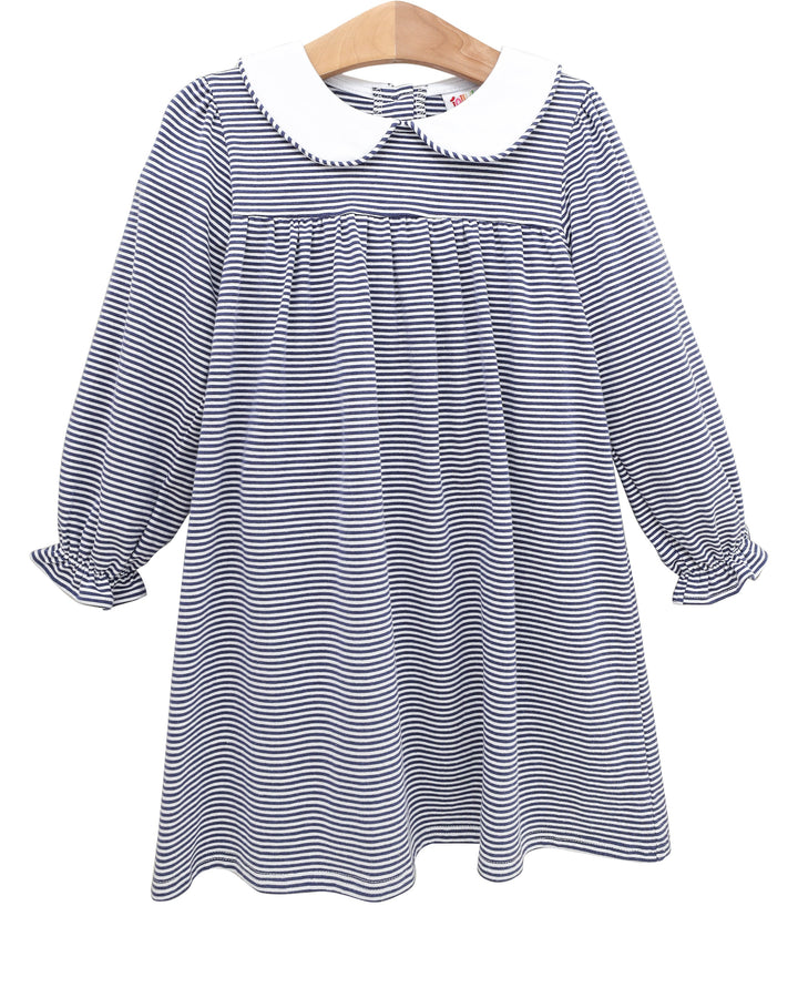 Lottie Dress- Navy Stripe