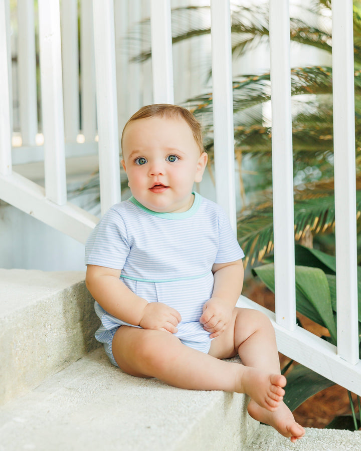 Lucas Bubble- Light Blue Stripe and Mint
