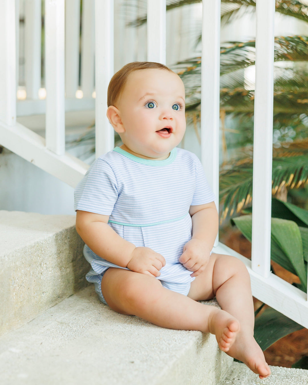 Lucas Bubble- Light Blue Stripe and Mint