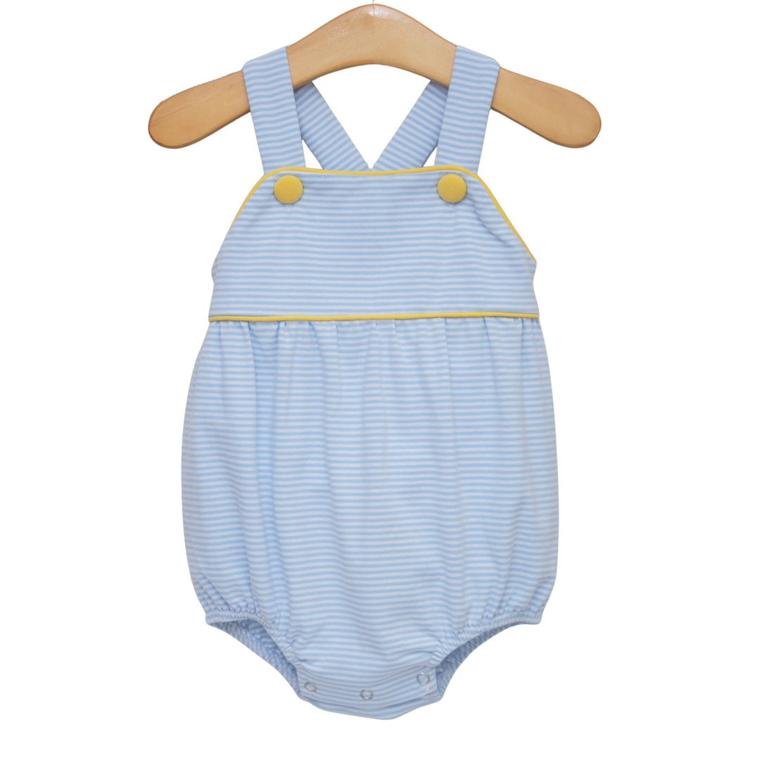Luke Sunsuit - Light Blue Stripe and Yellow
