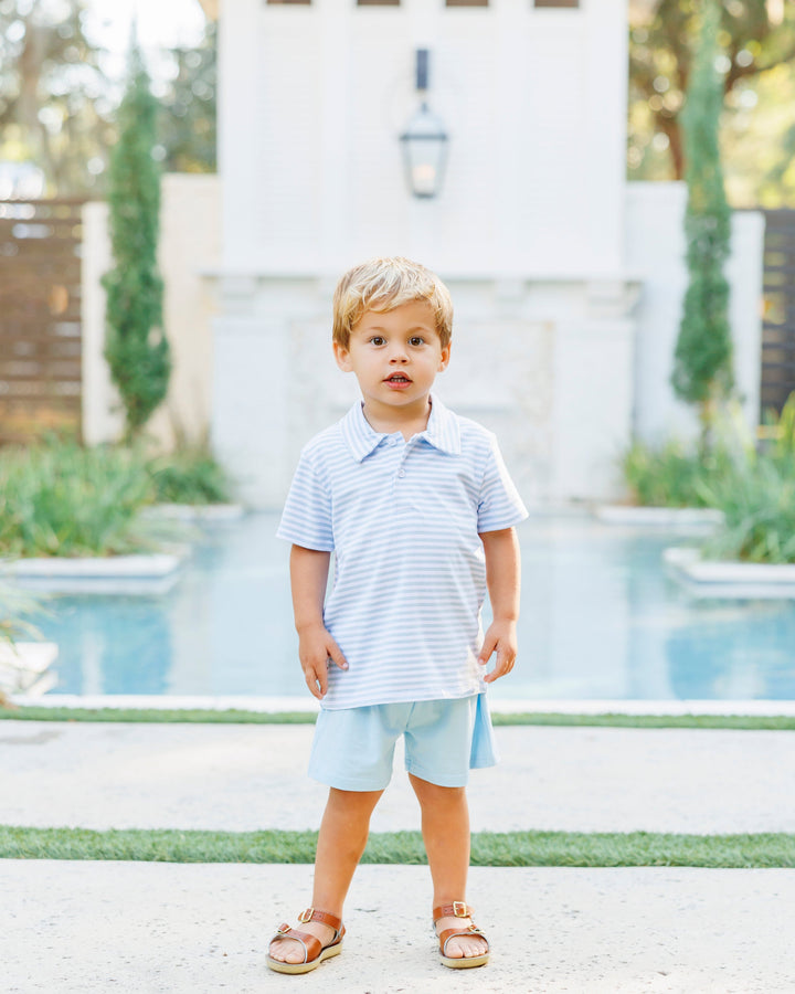 Michael Polo- Light Blue Medium Stripe