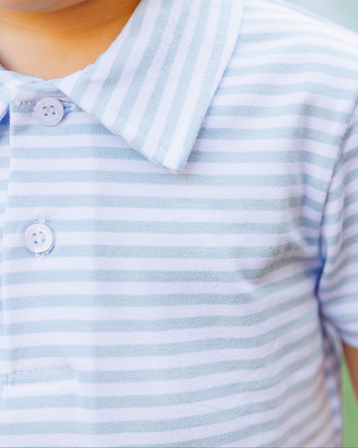 Michael Polo- Light Blue Medium Stripe