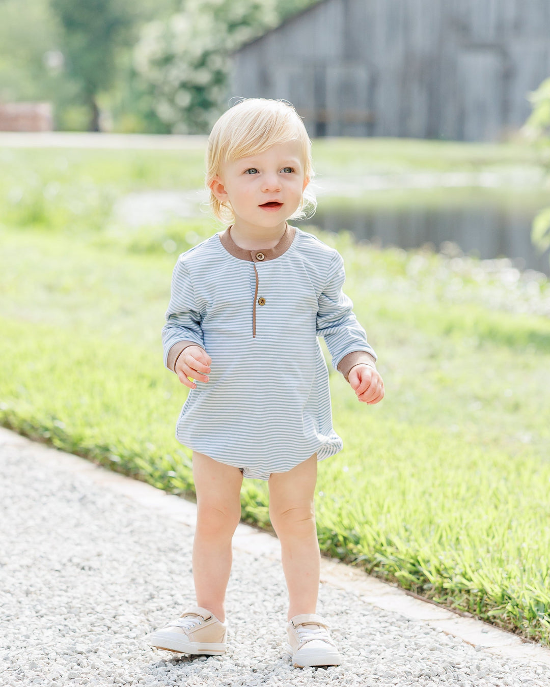 Nathan Bubble- Dusty Sage Stripe/Light Brown