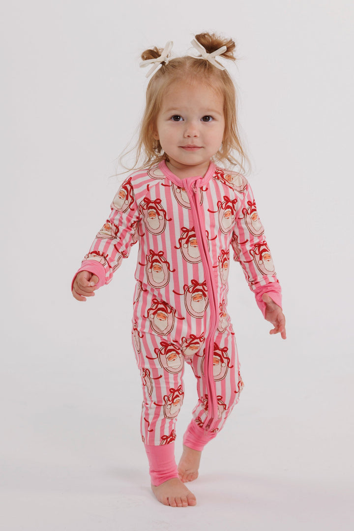 In my Jammers - Pink Santa Claus Lane Zipper Romper