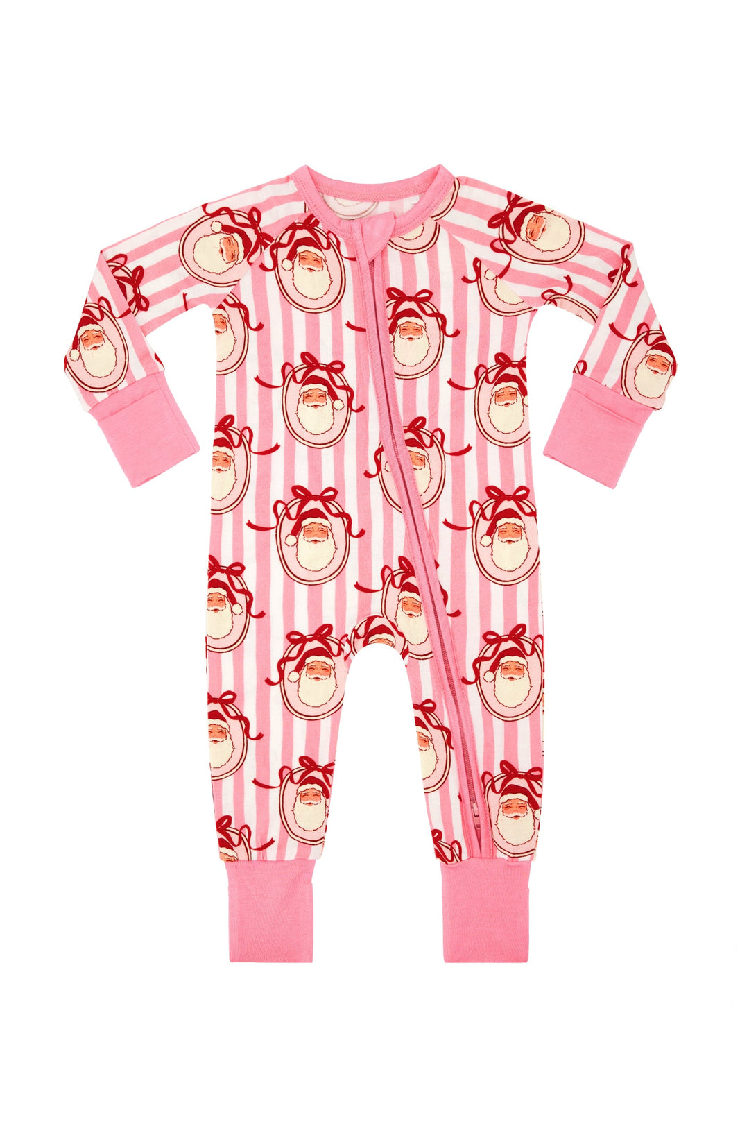 In my Jammers - Pink Santa Claus Lane Zipper Romper