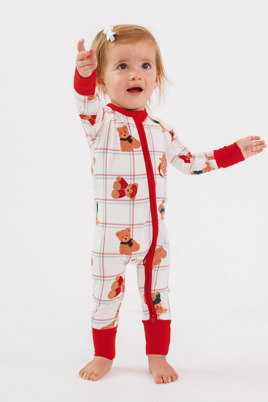 In my Jammers - Cozy Christmas Bears Zipper Romper