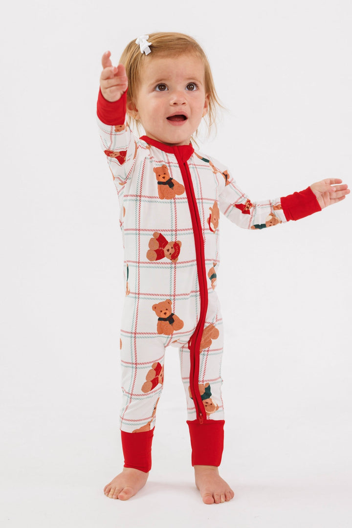 In my Jammers - Cozy Christmas Bears Zipper Romper