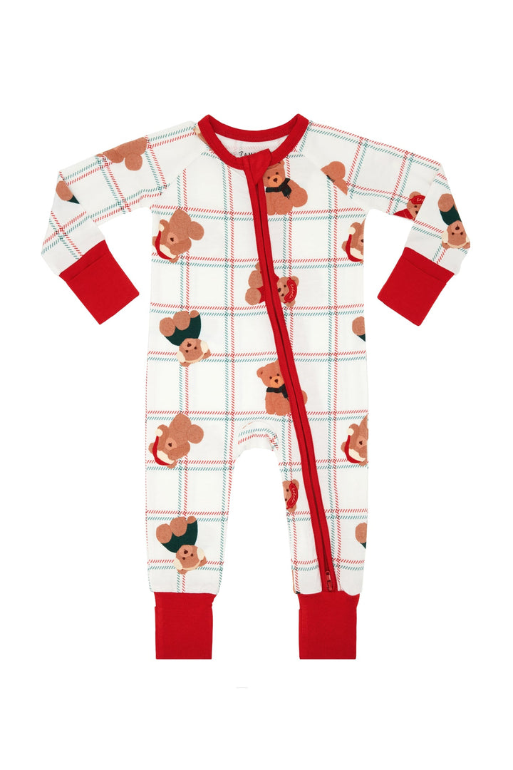 In my Jammers - Cozy Christmas Bears Zipper Romper