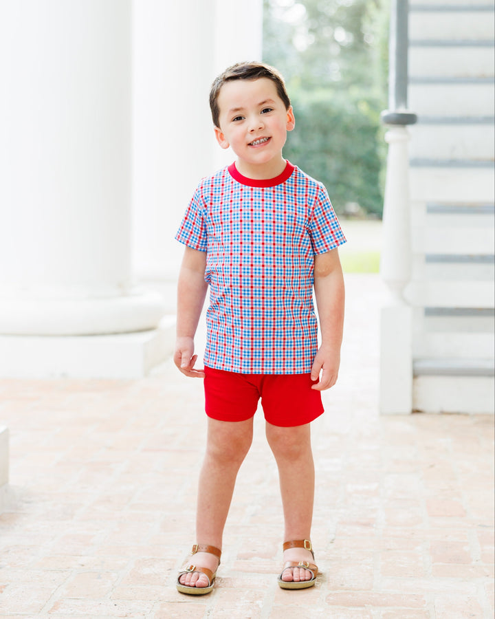 Patriotic Plaid Avery Short Set