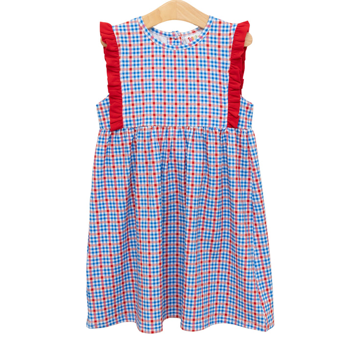 Patriotic Plaid Evie Dress