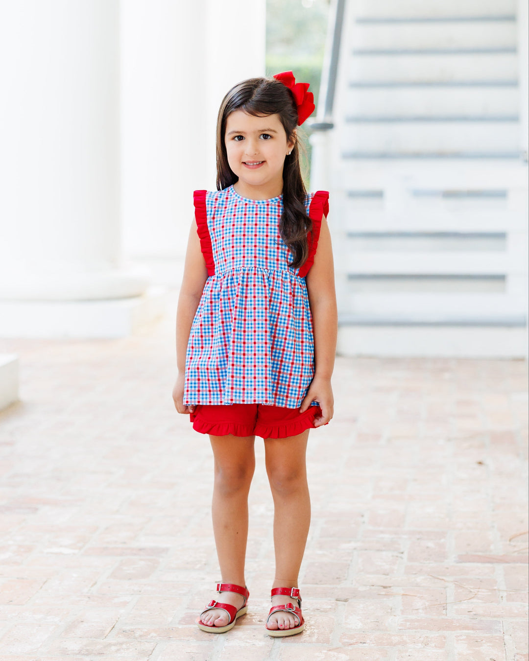 Patriotic Plaid Evie Short Set