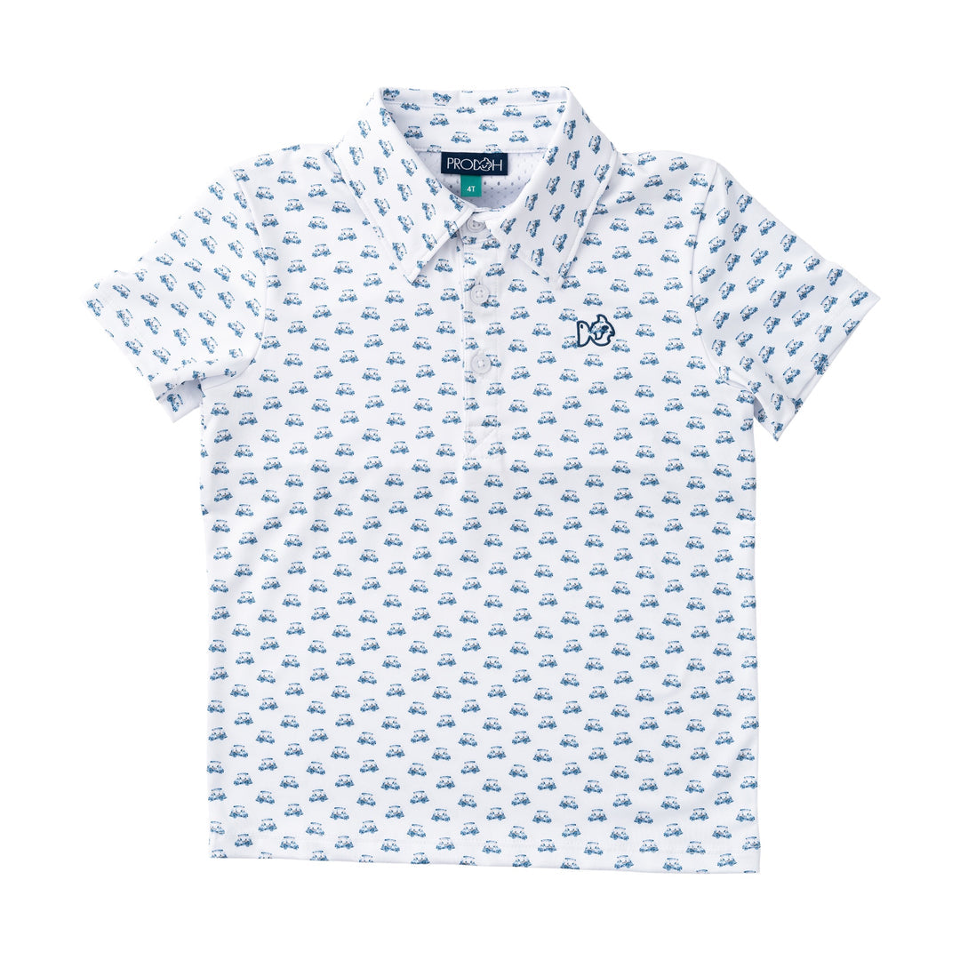 Prodoh - Boys' Short Sleeve Pro Performance Polo - Golf Cart Print