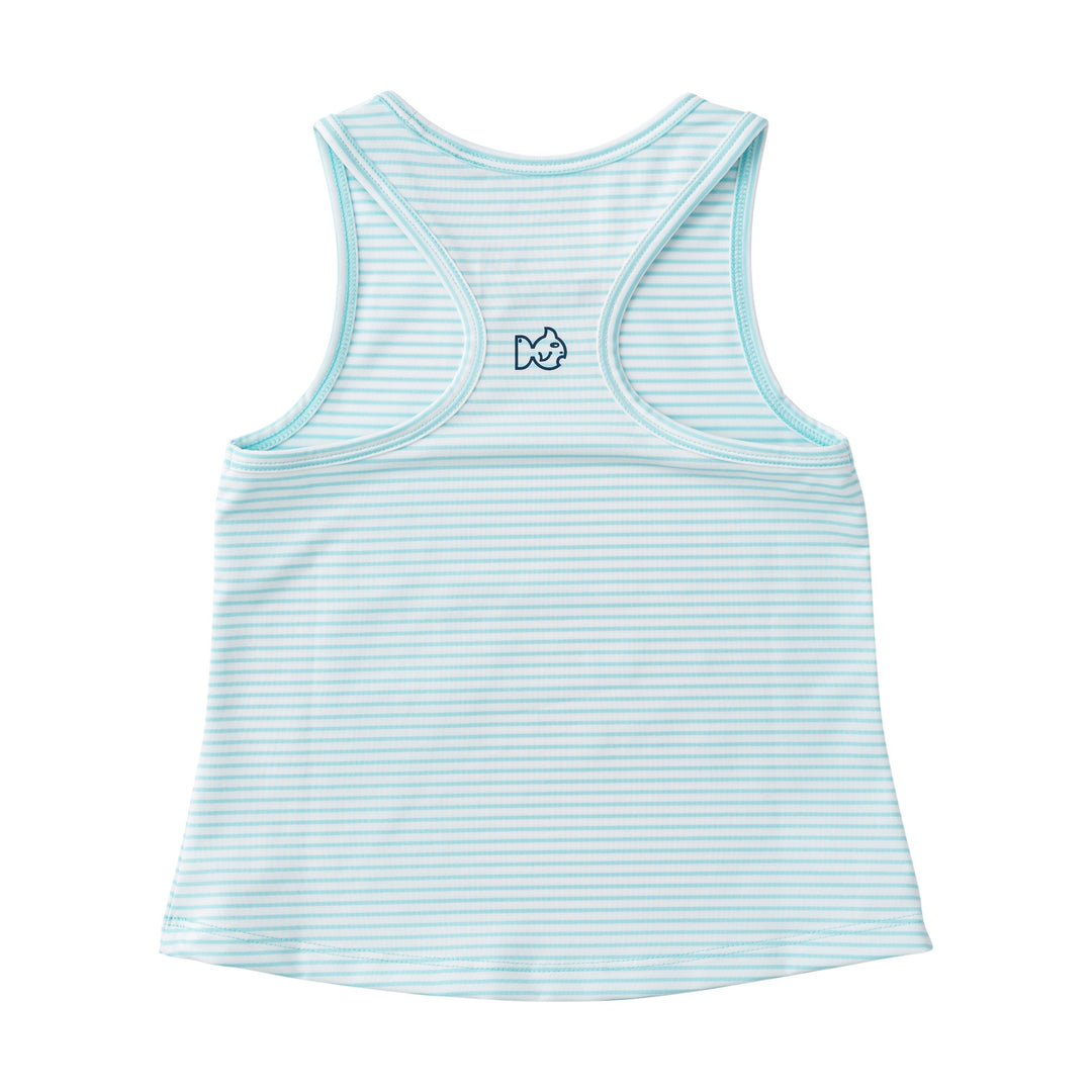 Prodoh - Girl's Active Racerback Tank Top – Aruba Blue Stripe