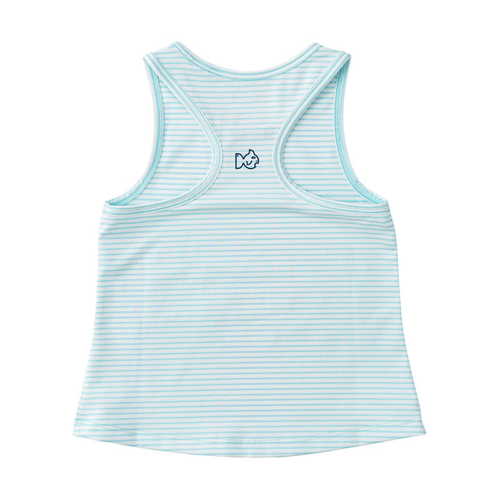 Prodoh - Girl's Active Racerback Tank Top – Aruba Blue Stripe