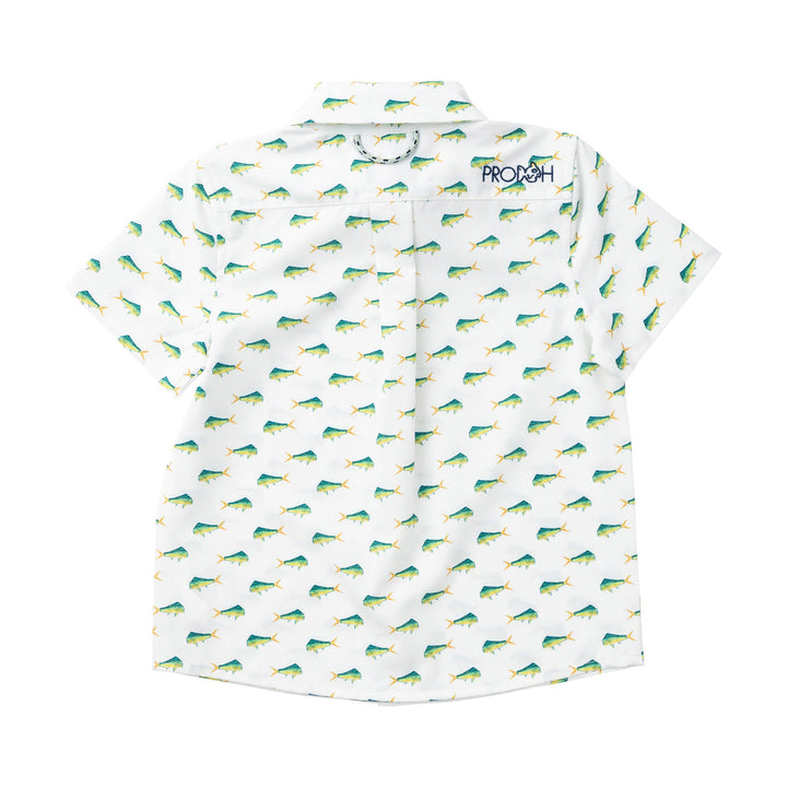 Prodoh - Boys' Short Sleeve Button Down Shirt - Mahi Mahi Print