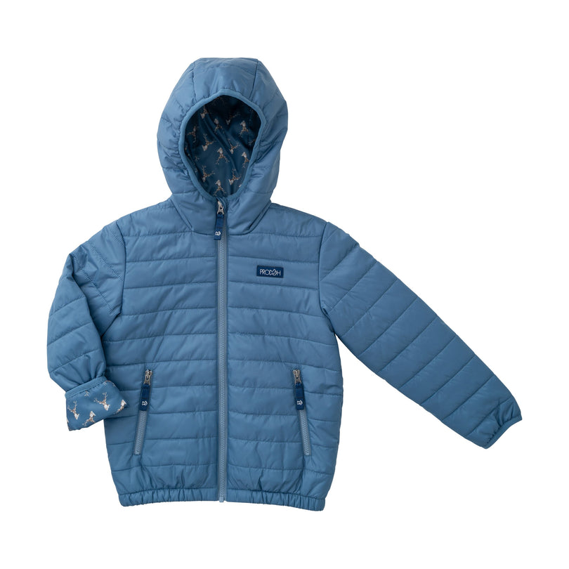 Prodoh - Boys Hooded Puffer Jacket - Copen Blue