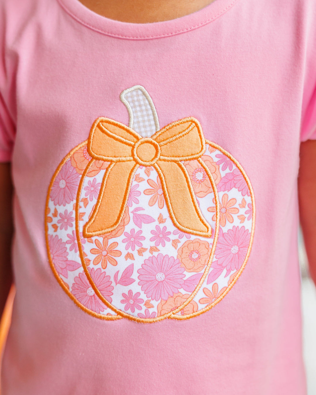 Pumpkin Petals Applique Ruffle Short Set