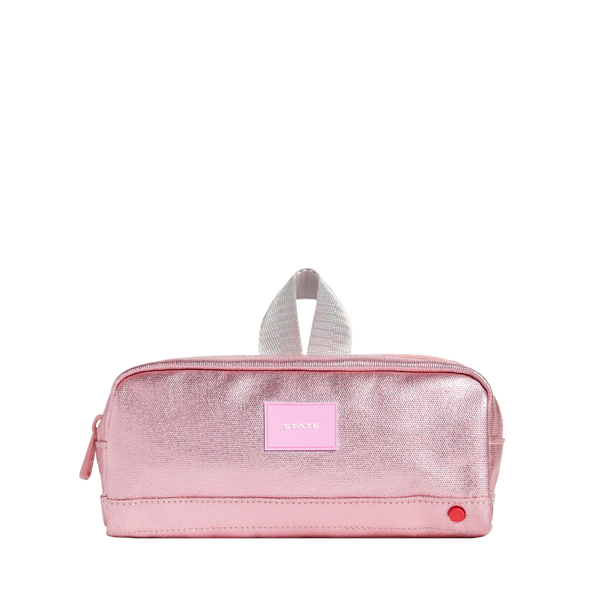 State: Clinton Pencil Case - Pink/Silver