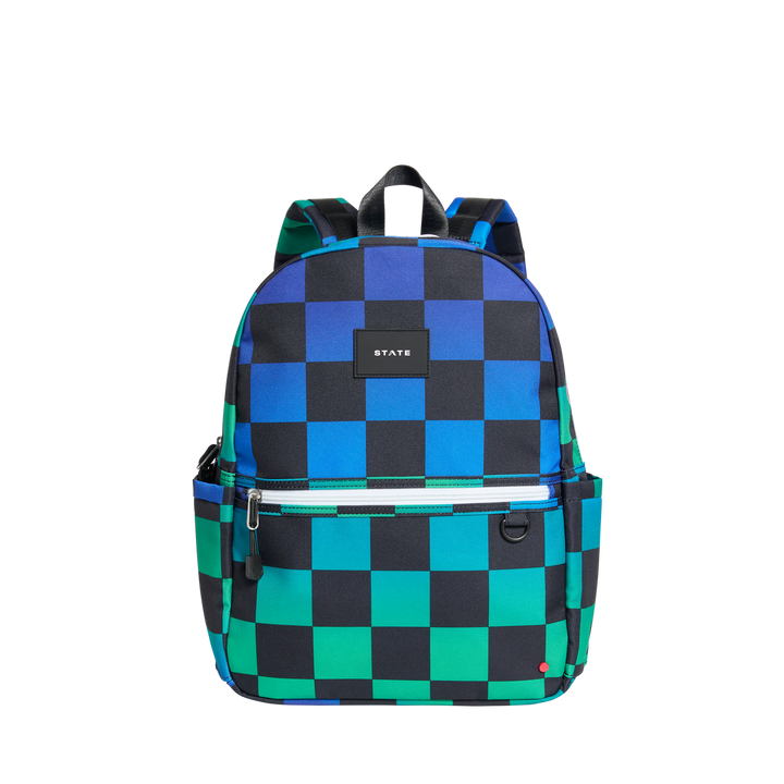 State: Kane Backpack - Blue Checkered Bag