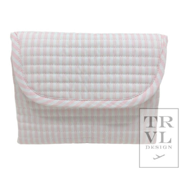 TRVL - Quilted Changing Pad - Pimlico Pink Stripe